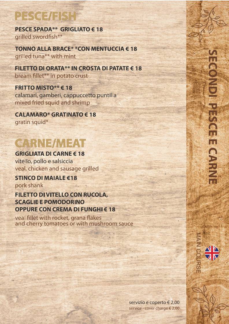 Menu di Ristorante Pizzeria Famiglia De Vita di Michele De Vita 