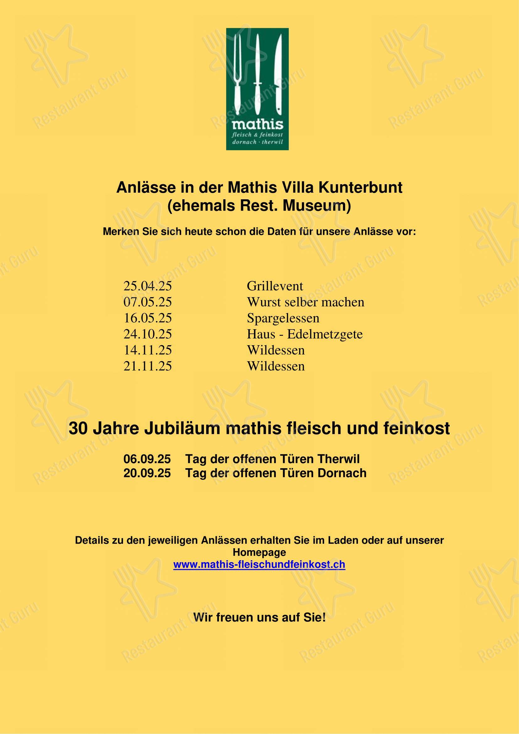 Menu per Mathis Fleisch & Feinkost in Dornach