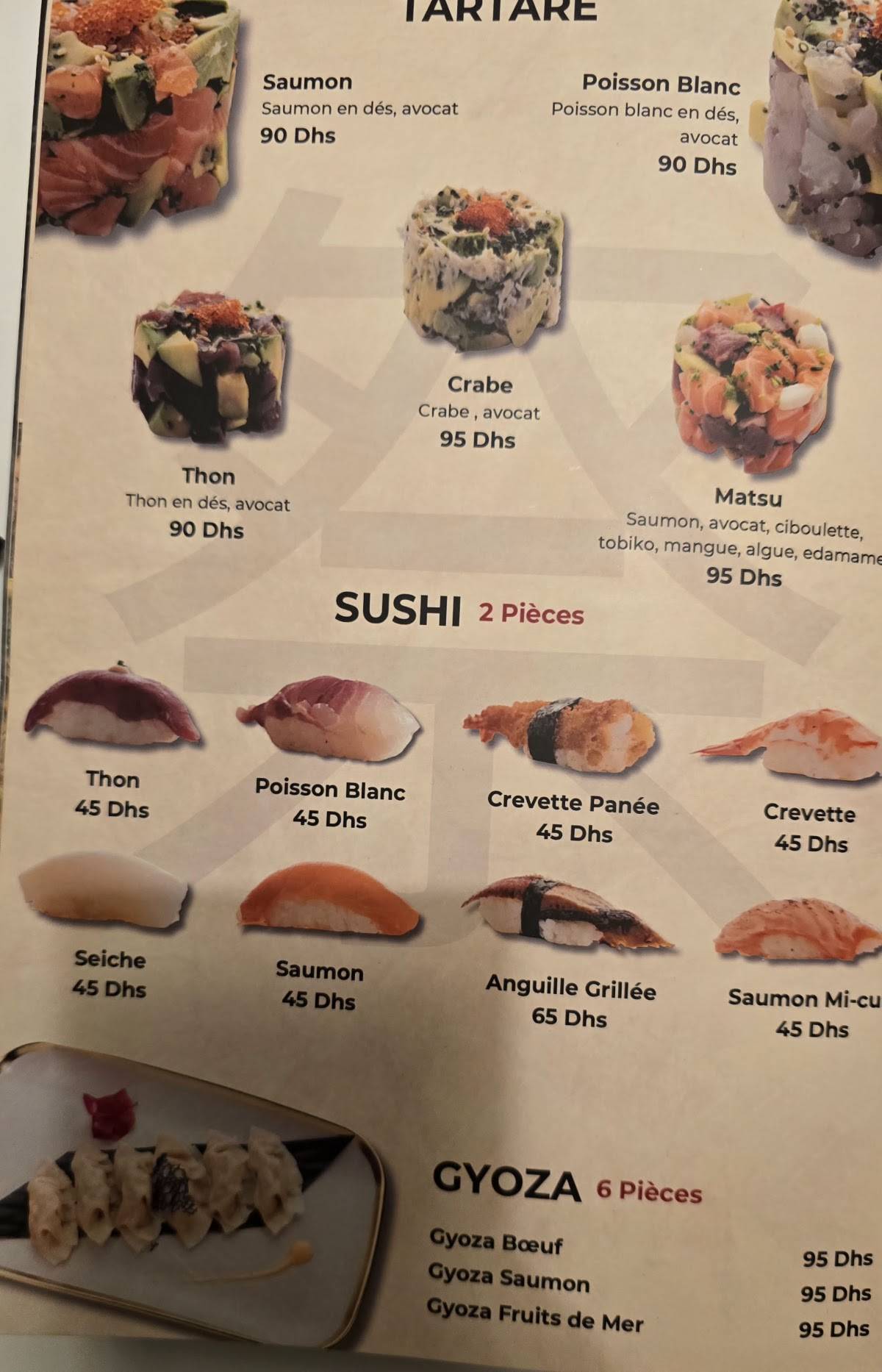Menu de Matsuri