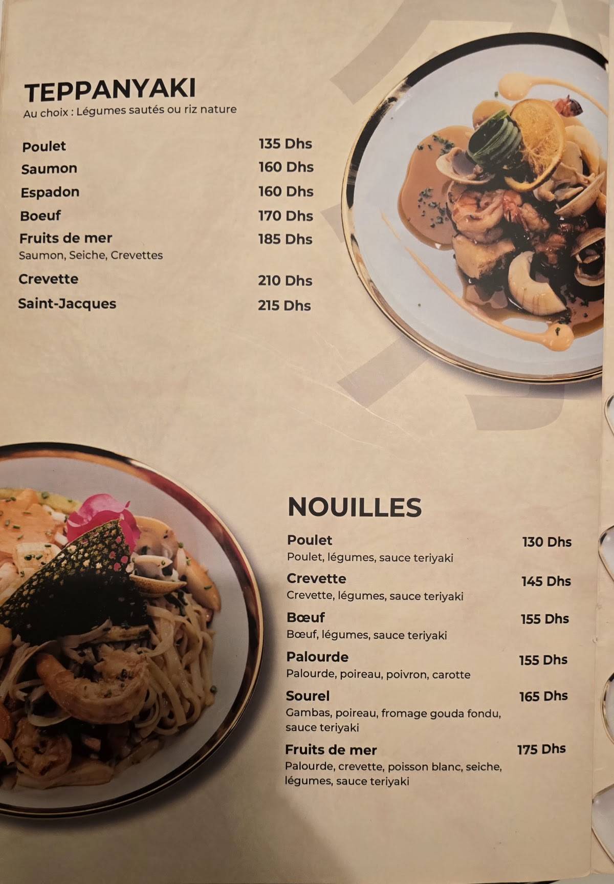 Menu de Matsuri