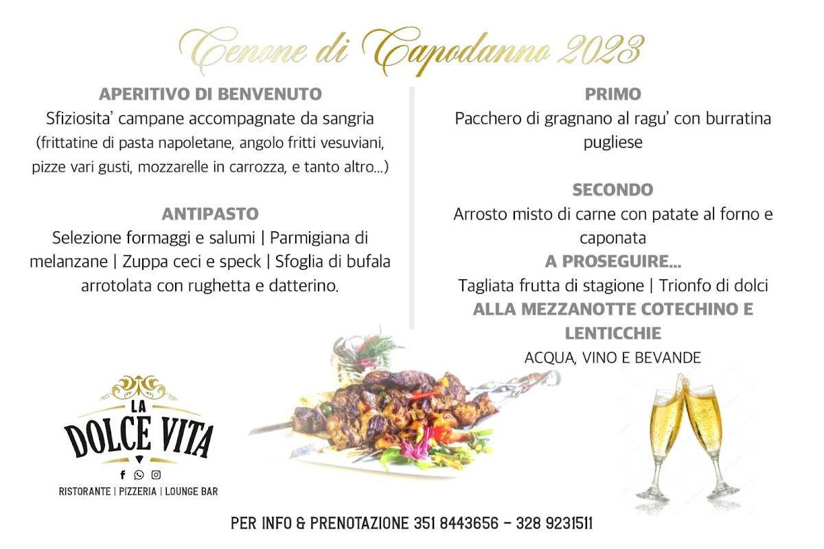 Menu di La Dolce Vita 