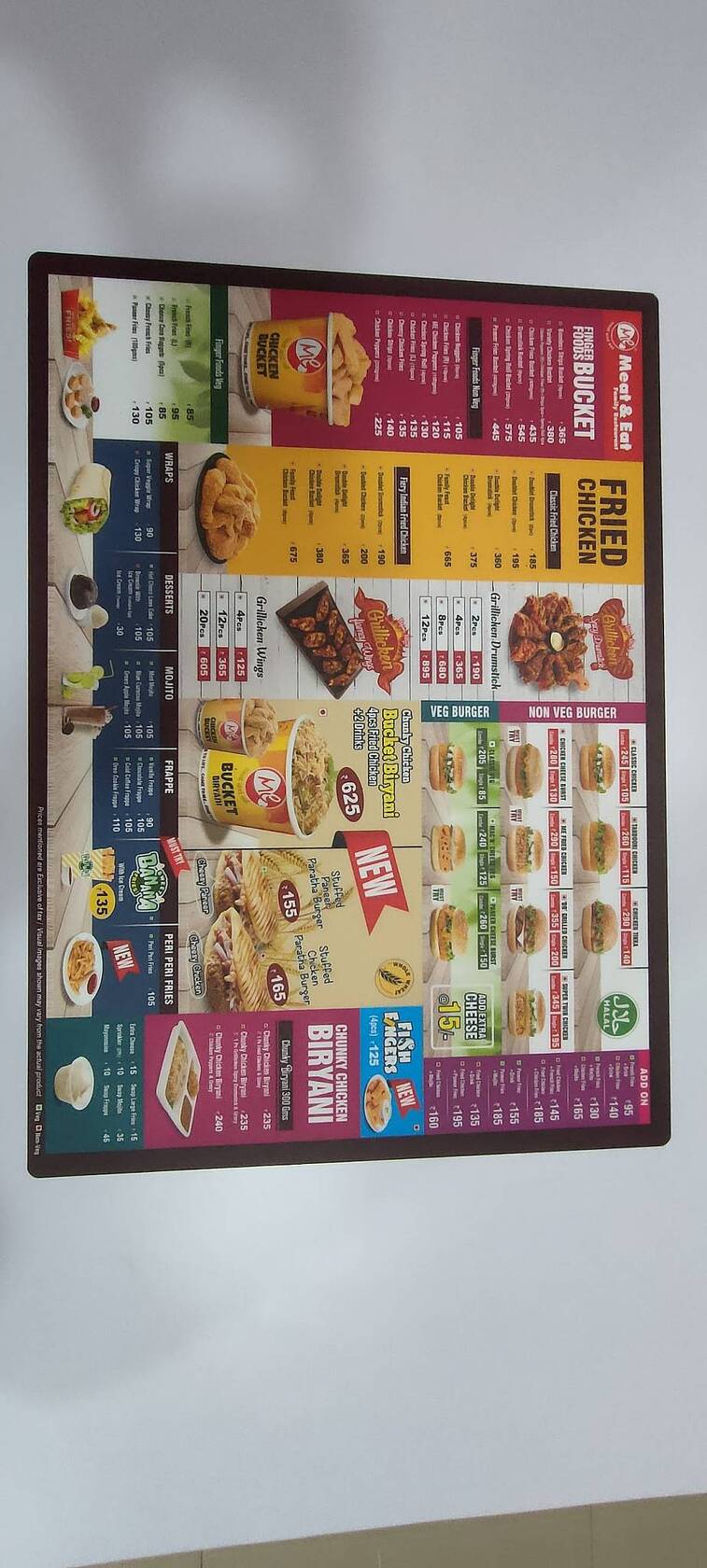 Meat and Eat menu
