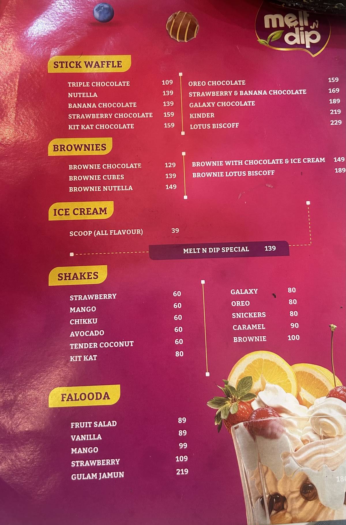 Melt n Dip menu