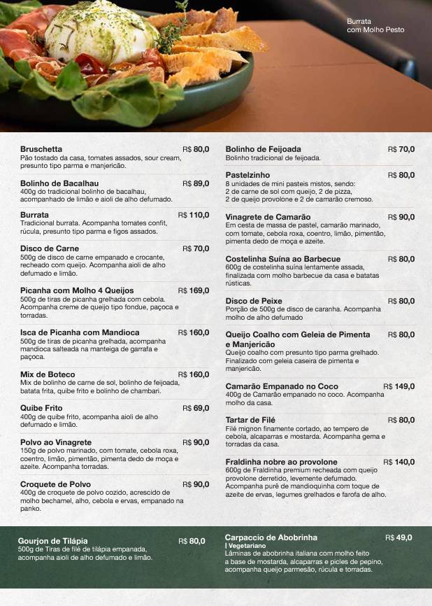 Merak Gastrobar cardápio
