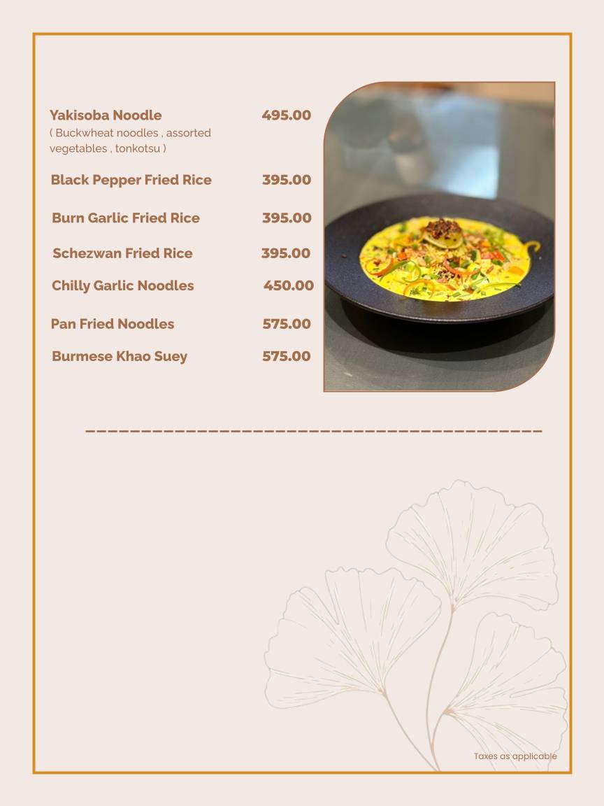 Meraki and Company menu