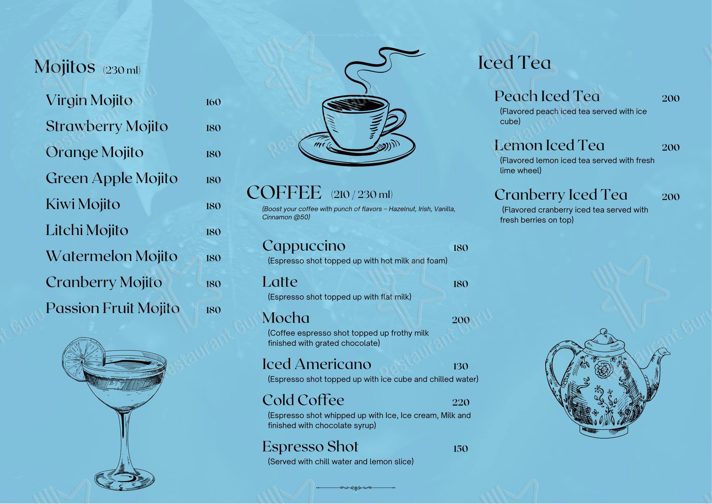 Merasa in Shela - Menu