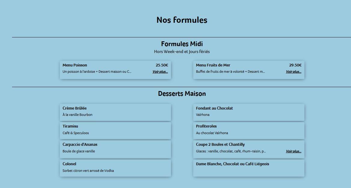Menu de Merci Bègles