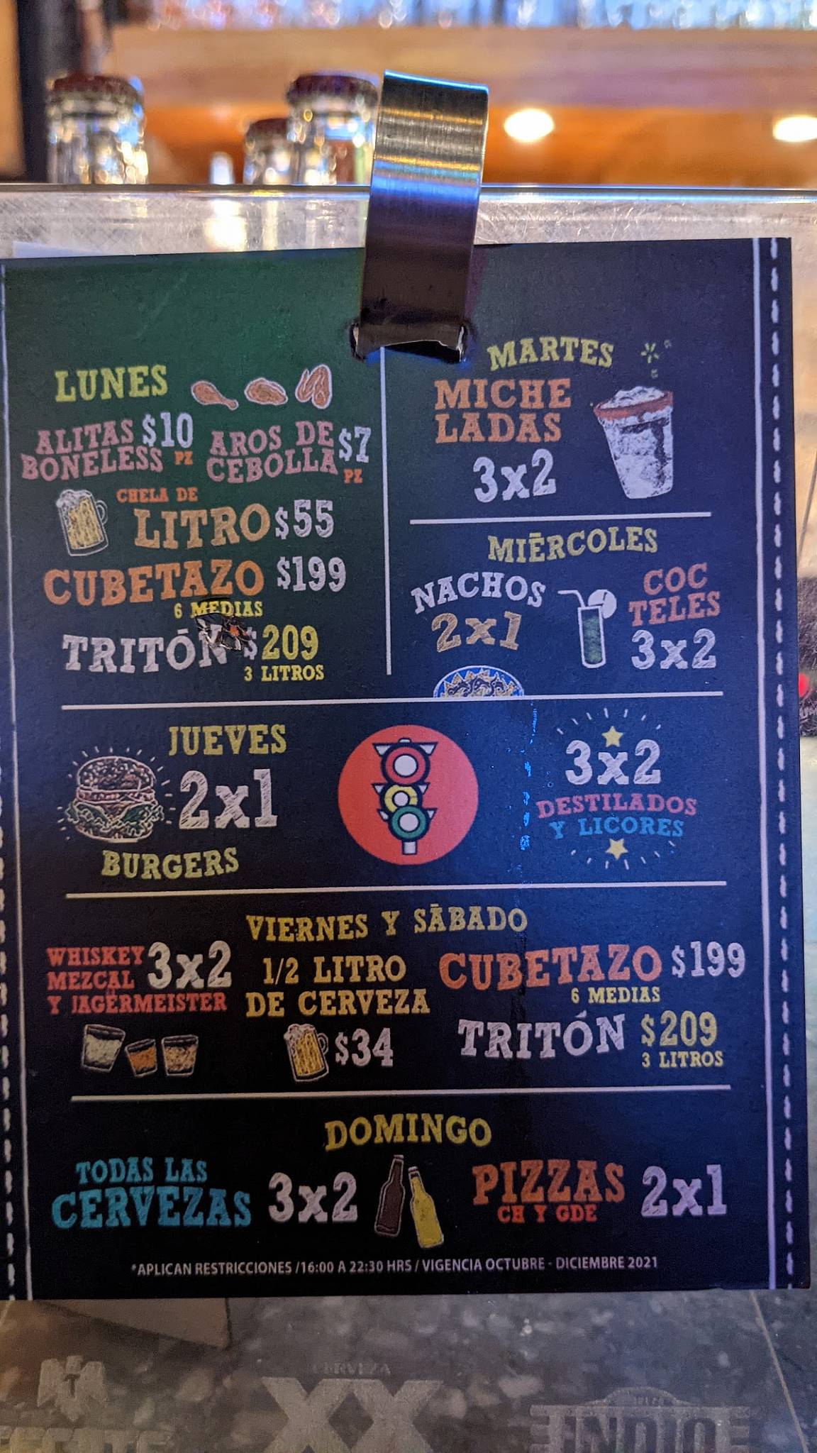 Carta Del Pub Y Bar Micheladas Del Semaforo Cancun Cancún