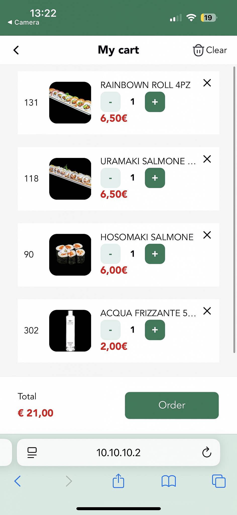 Menu di Light Sushi Restaurant 