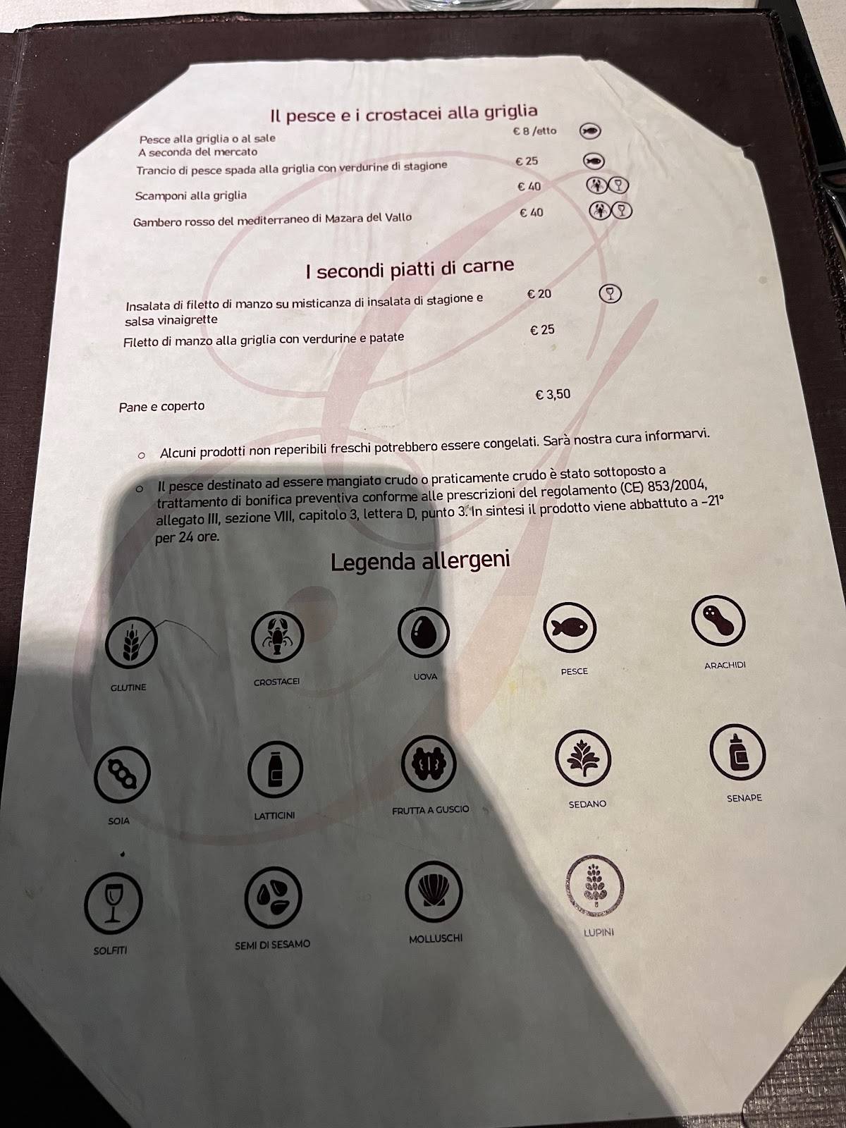 Menu di Da Giulia 