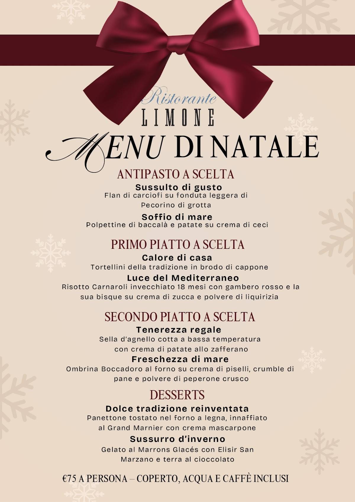 Menu di Ristorante Limone 