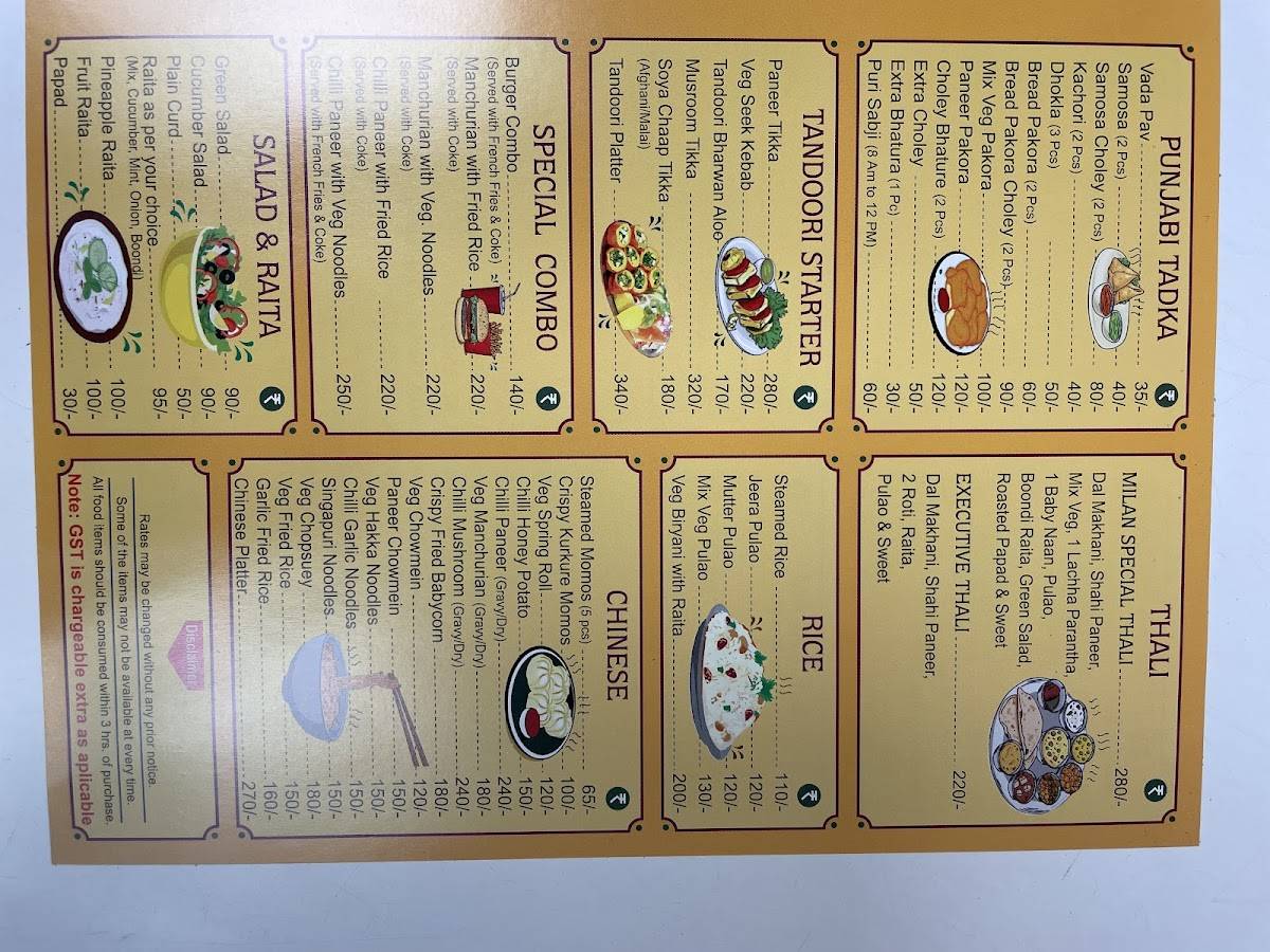 Milan Sweets & Snacks menu