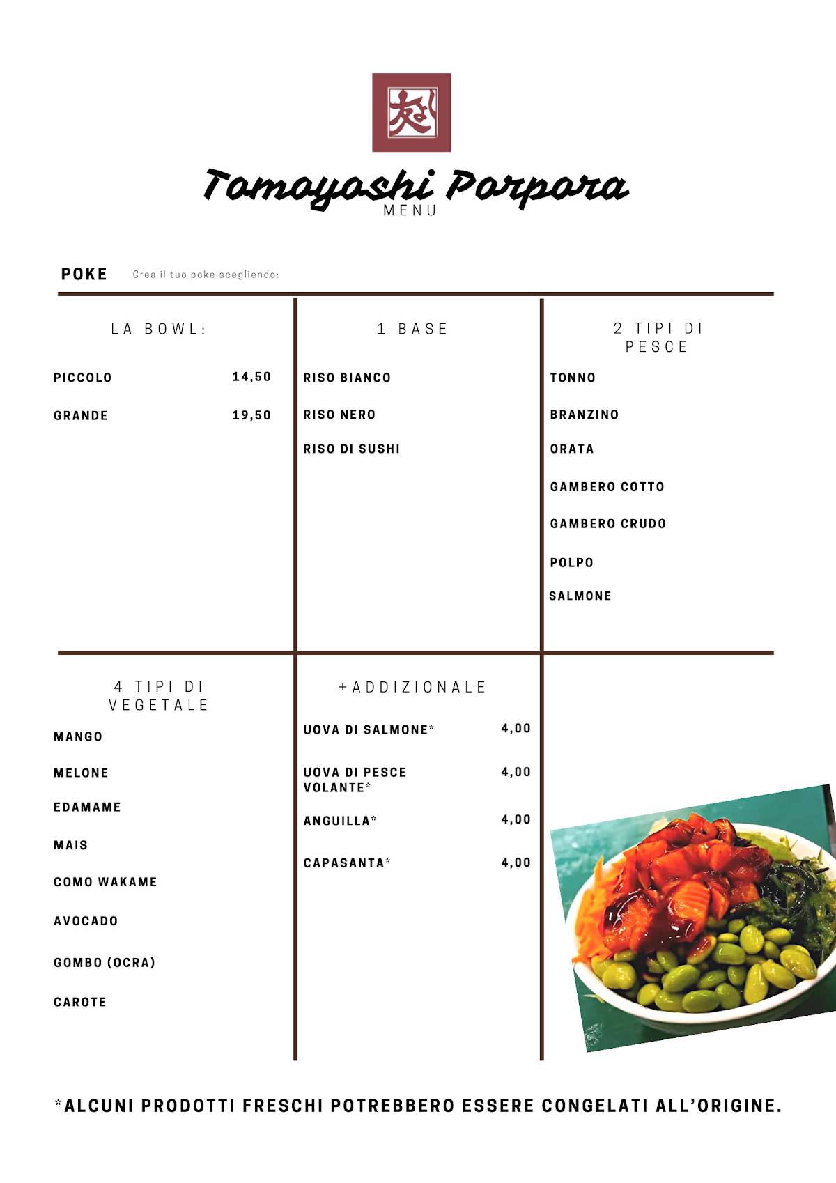 Menu di Tomoyoshi Porpora 109 