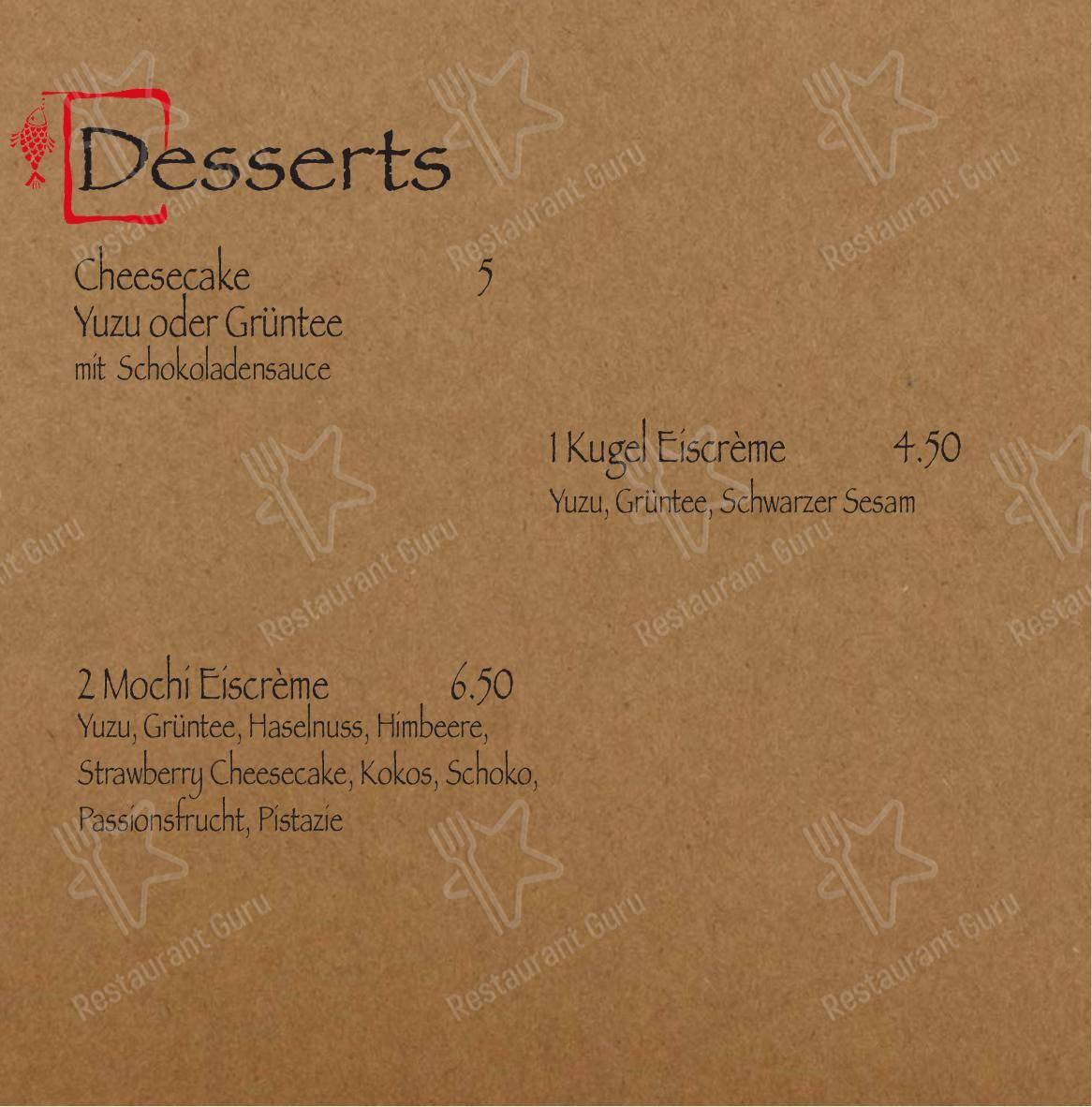 Minine in Zurigo - Menu