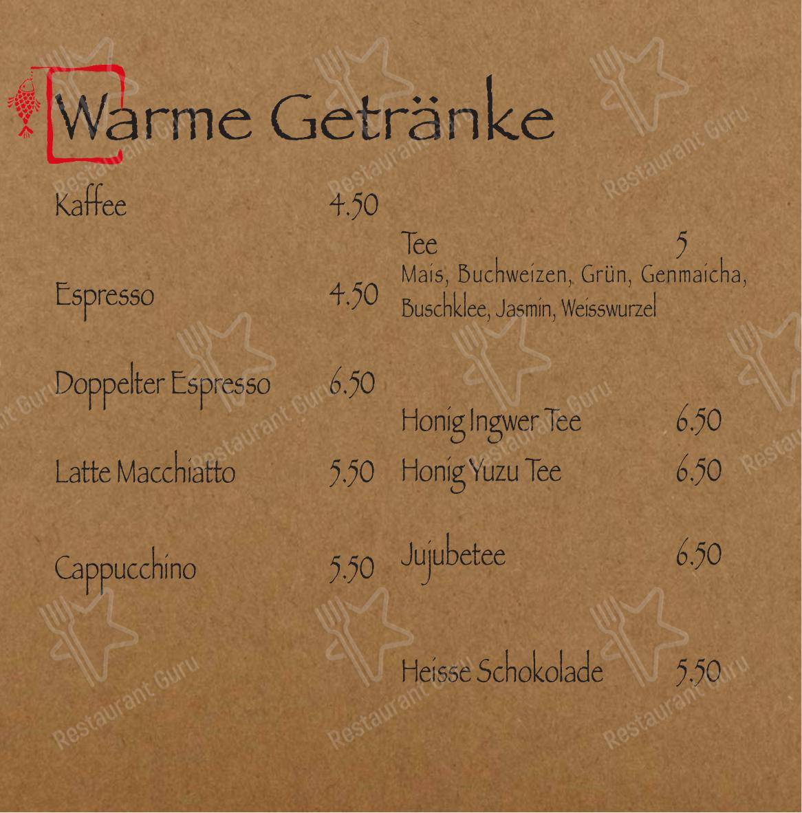 Minine in Zurigo - Menu