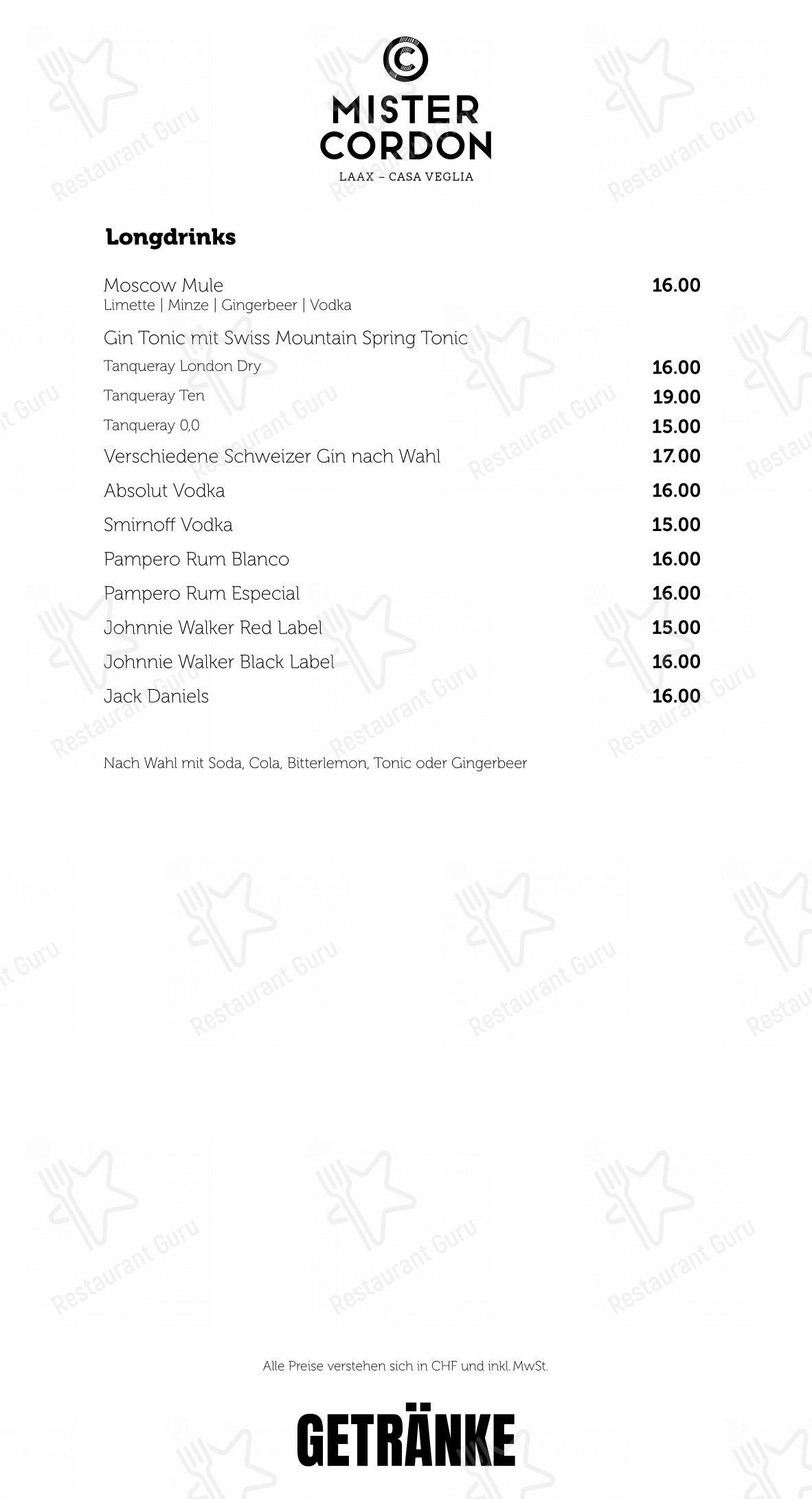 Casa Veglia in Laax - Menu bar