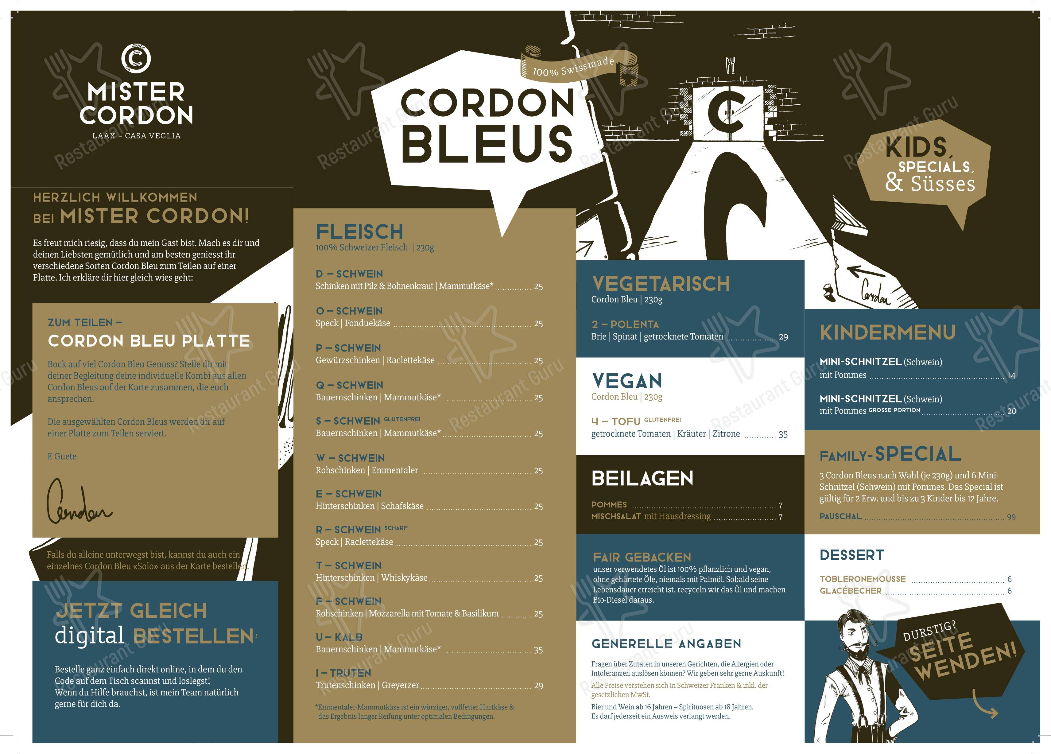 Menu per Casa Veglia ristorante