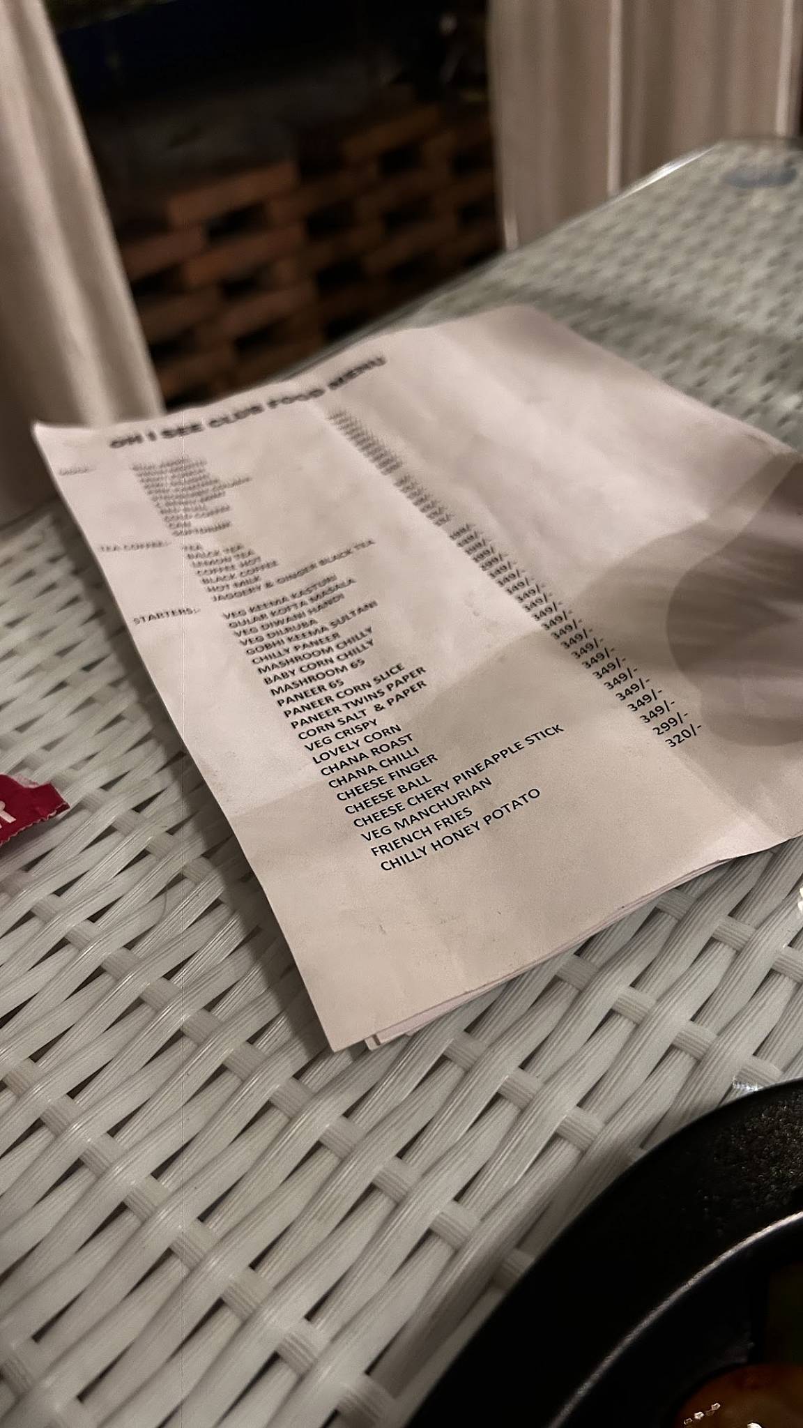Mithya menu