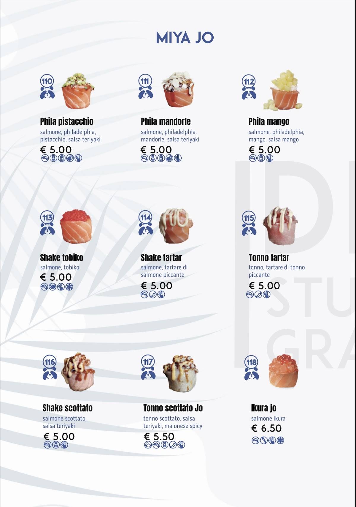 Menu di Miya pokè 
