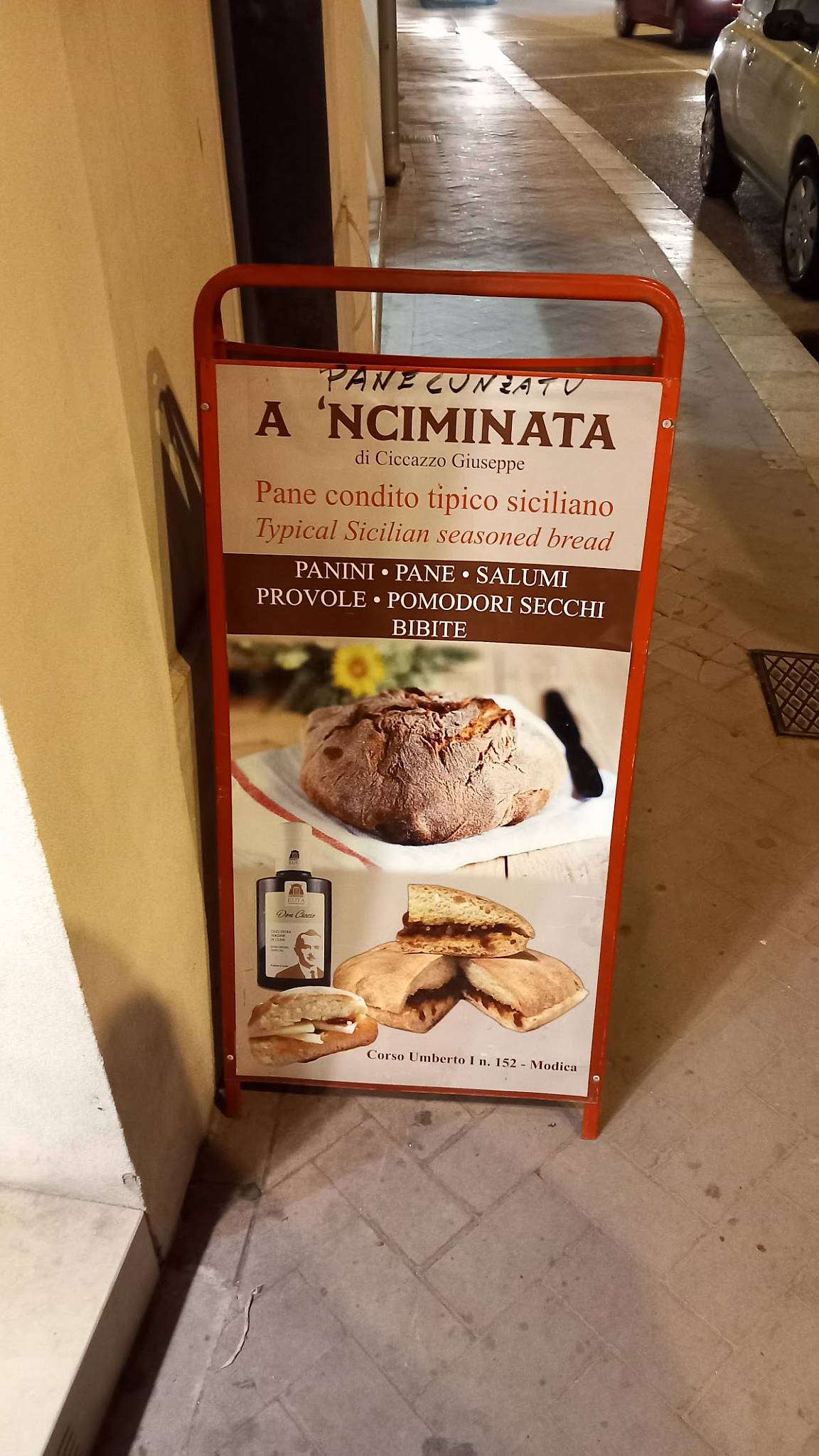 Menu di A 'NCIMINATA 