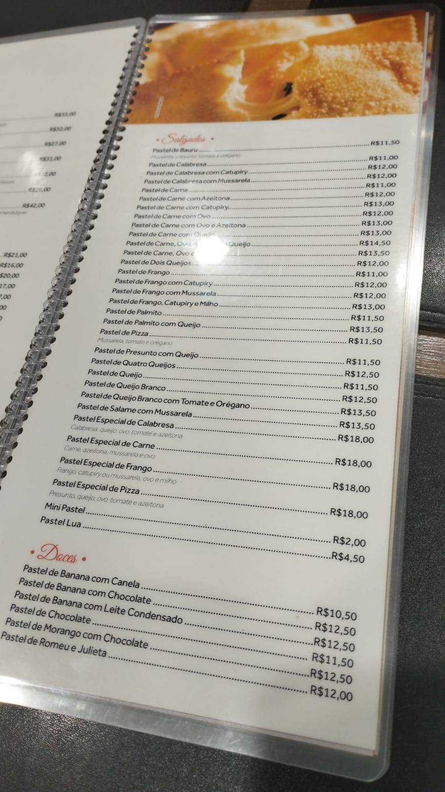 Padaria Jolie cardápio