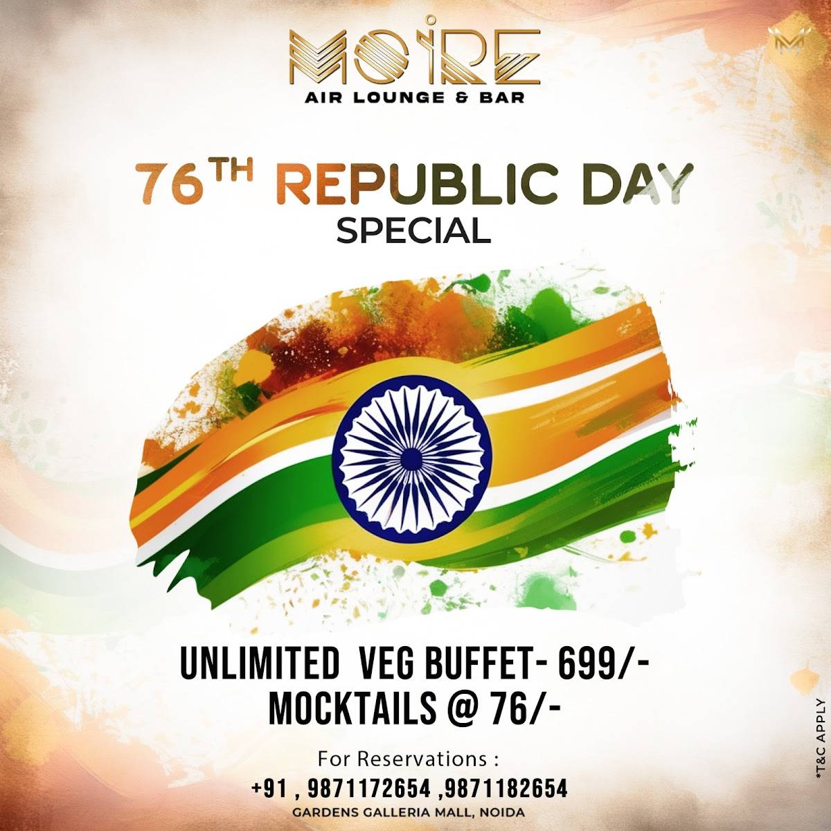 Moire Cafe Lounge & Bar menu