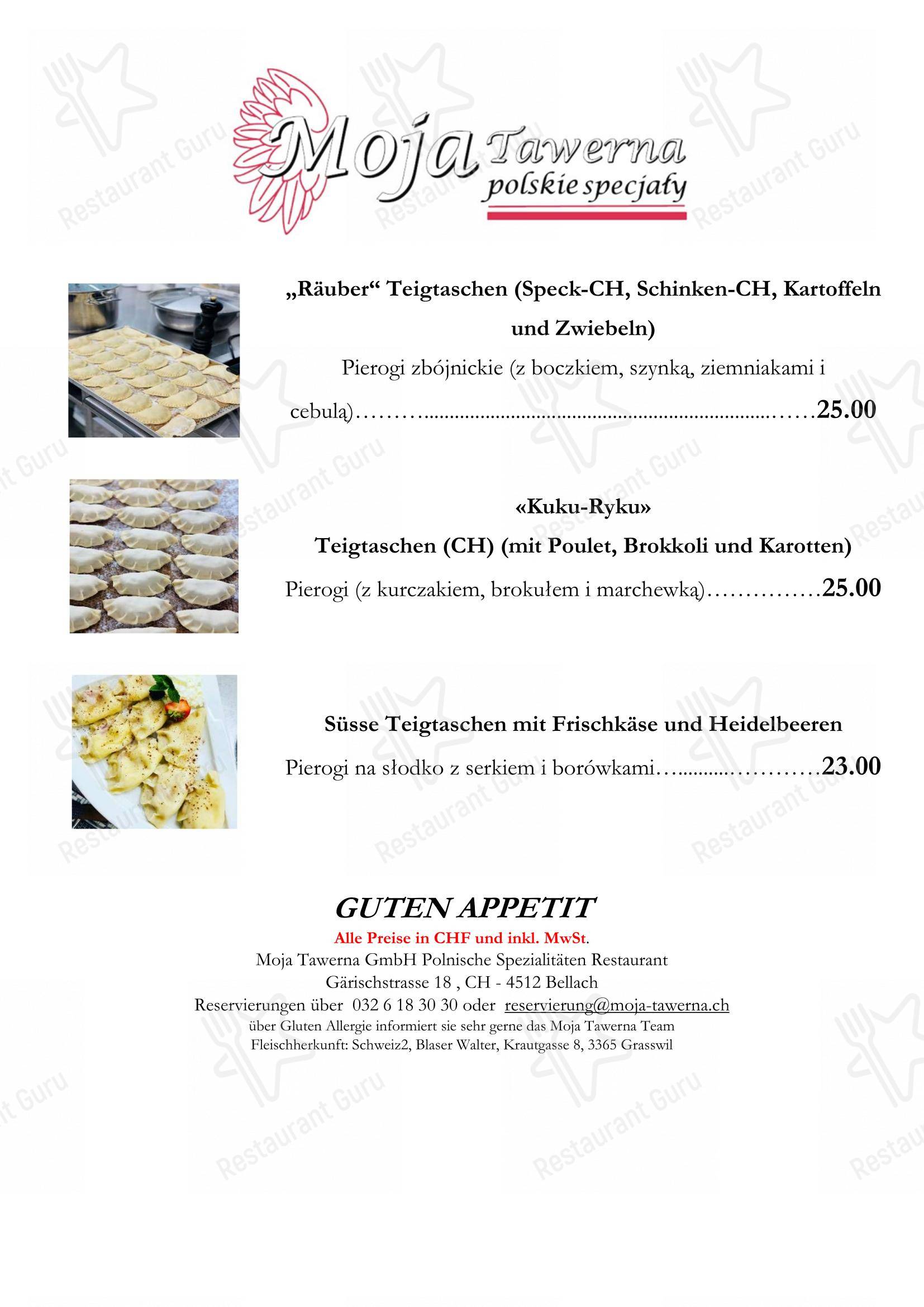 Menu per Moja Tawerna ristorante