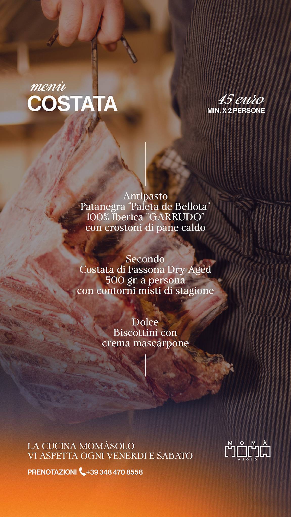 Menu di Momà Ristorante, Pizzeria e Discoteca 