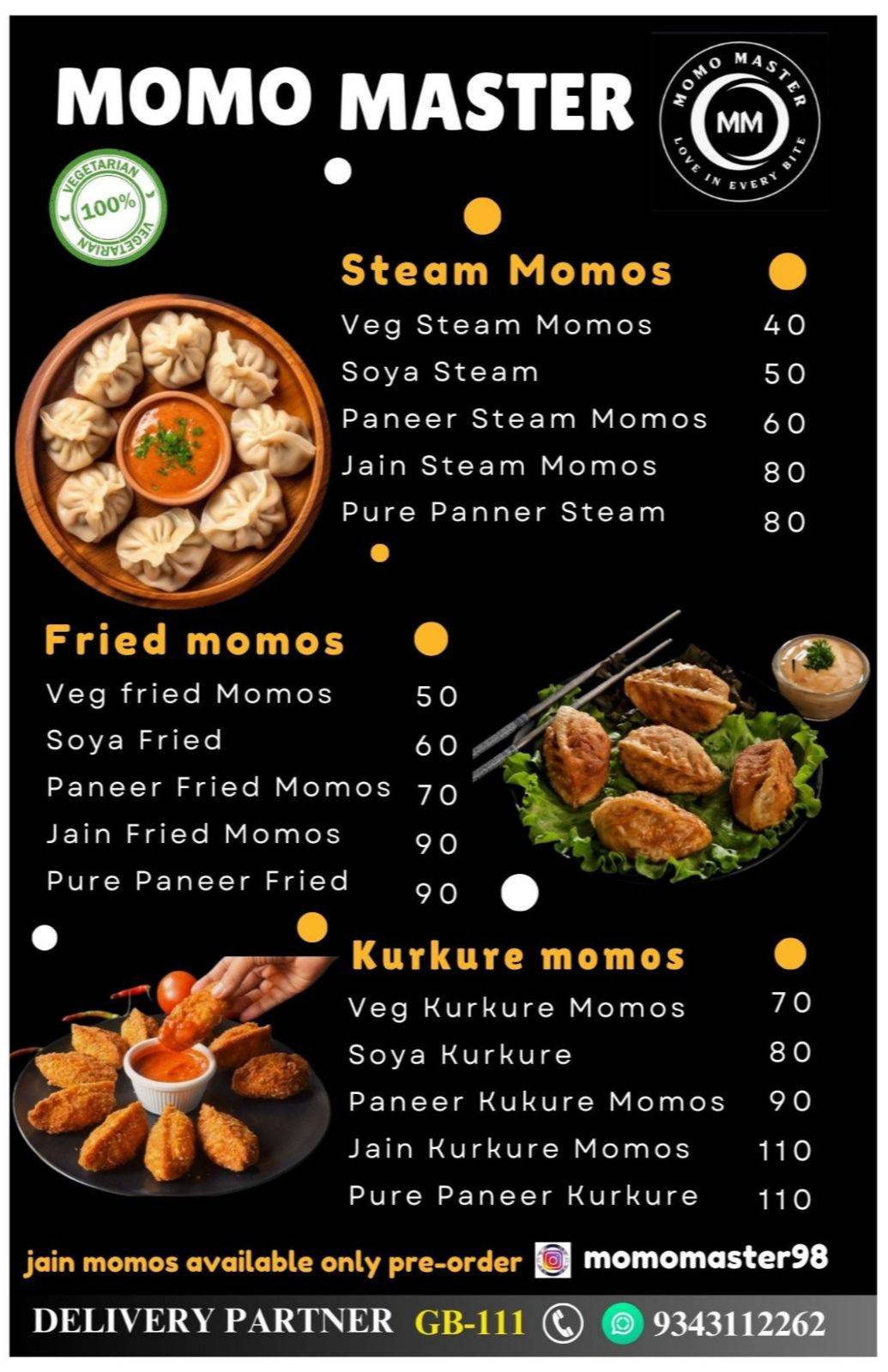 Momo Master menu
