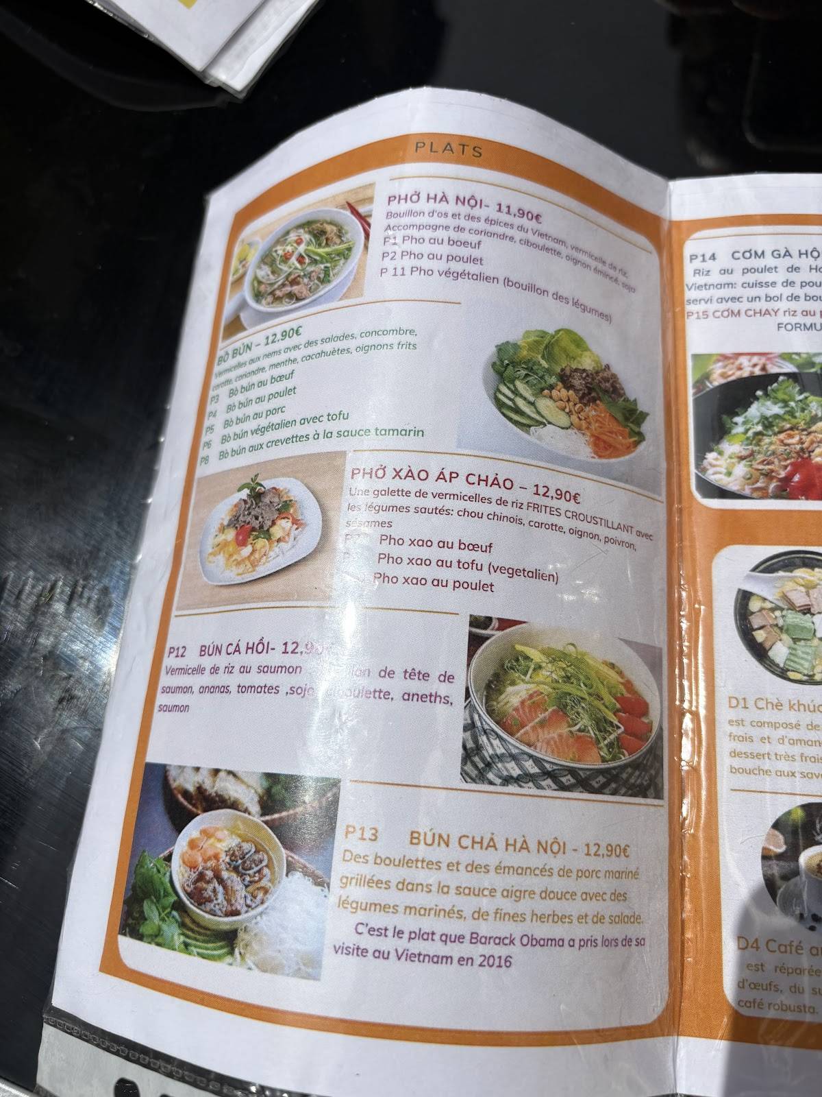 Menu de Mon P'tit Hanoi