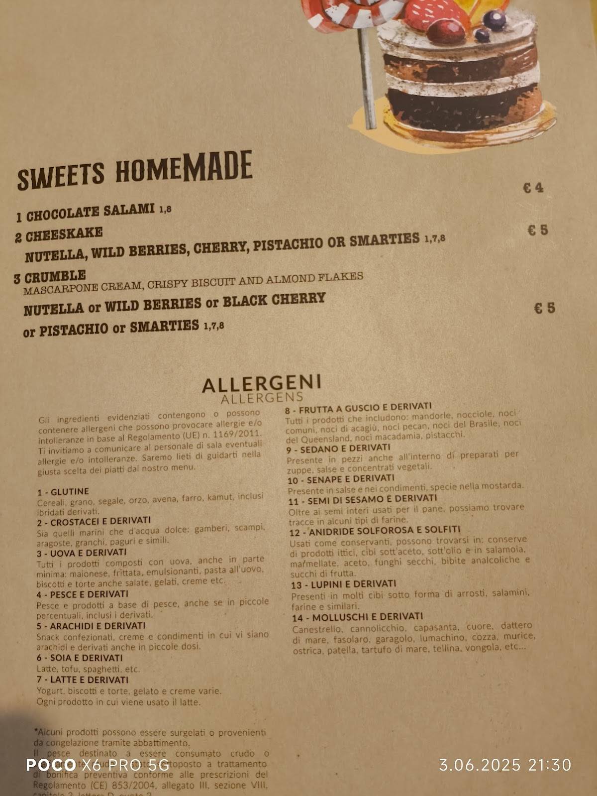 Menu di Garibaldi Steakhouse Monopoli 