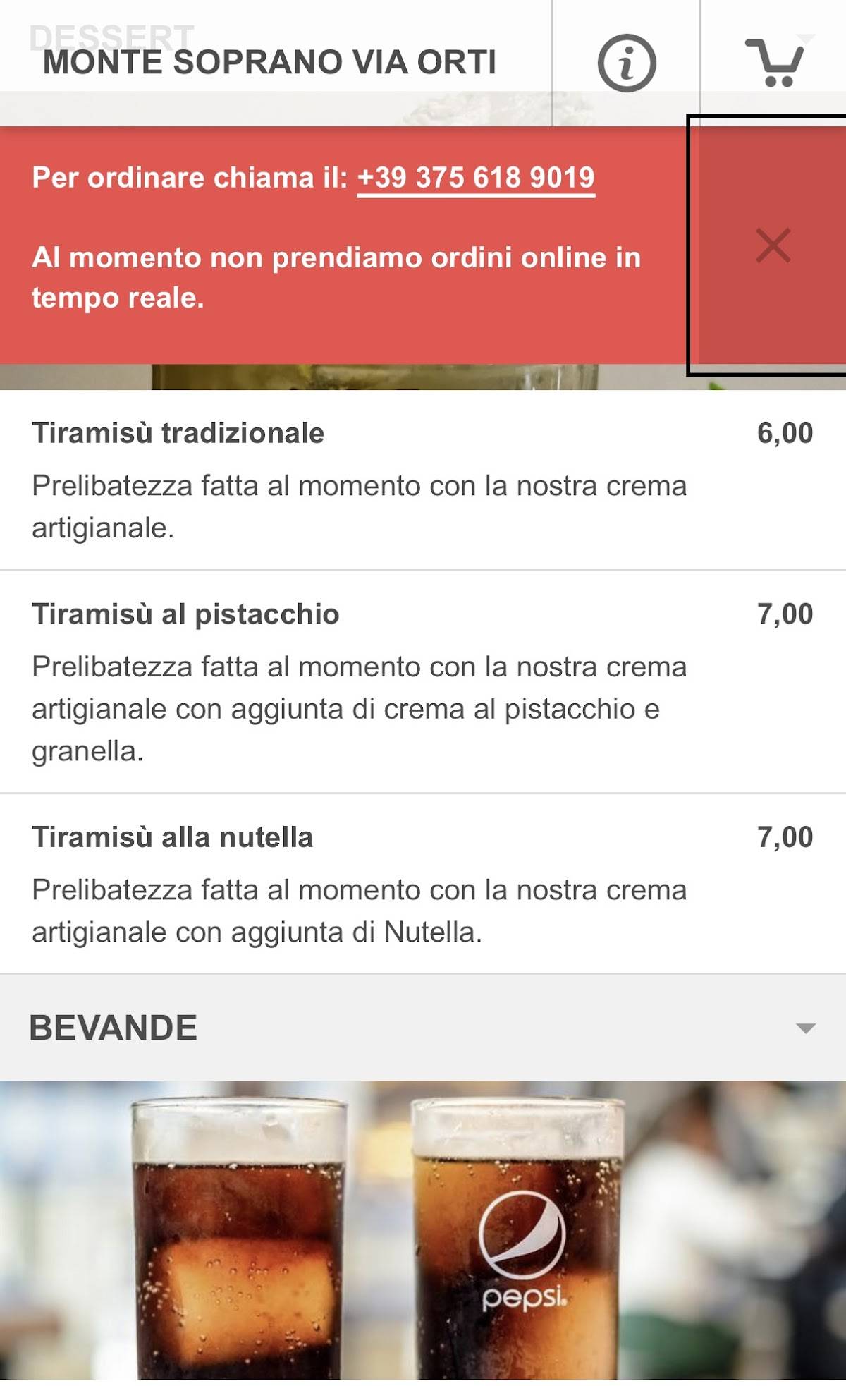 Menu di MonteSoprano (Via Orti) 
