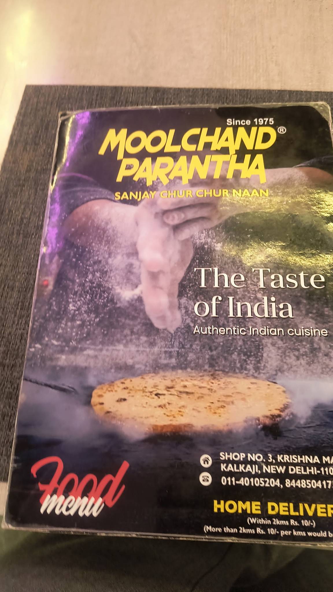 Moolchand Parantha Sanjay Chur Chur Naan menu