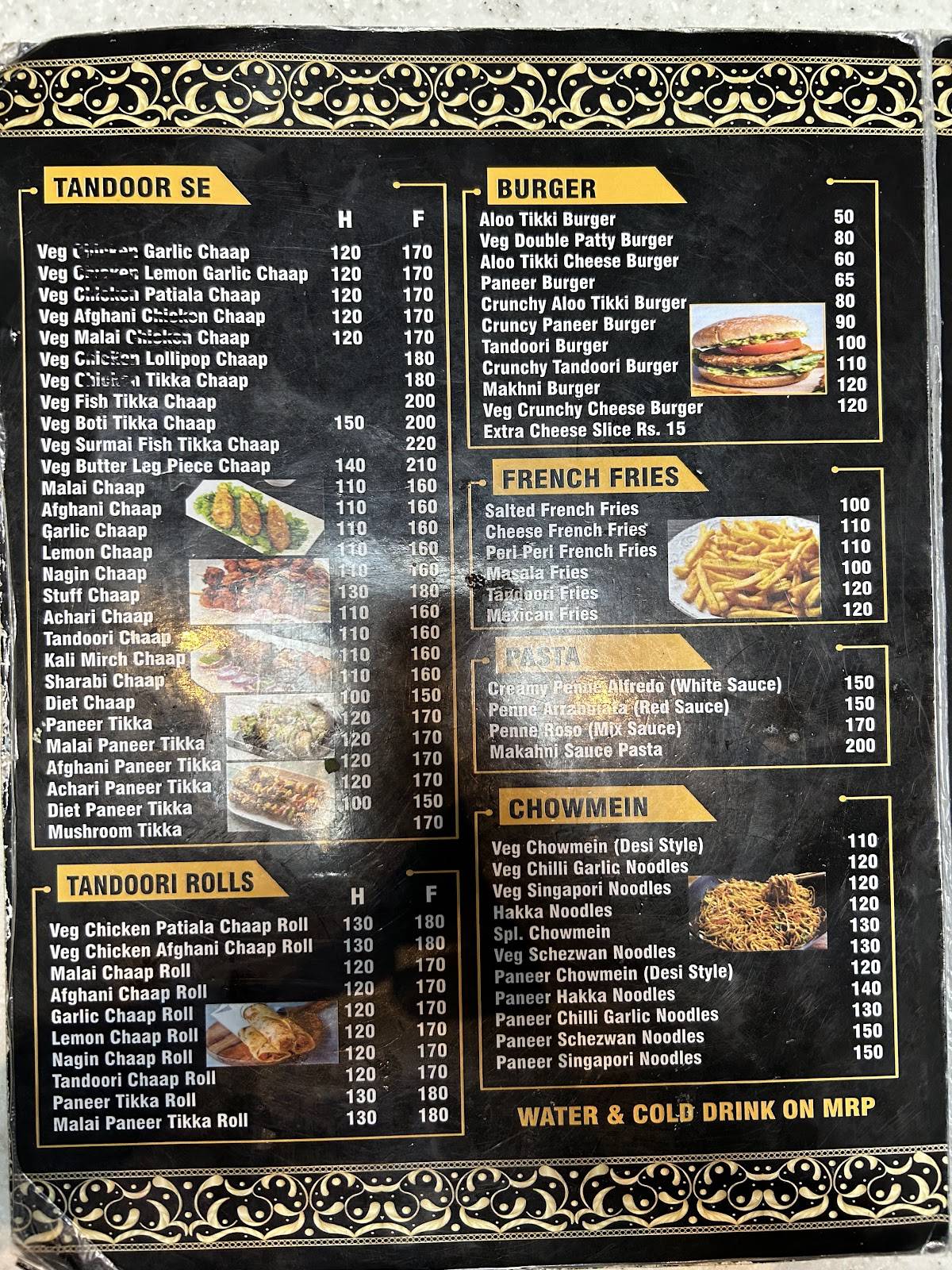 Moonlight Fusion Bites menu