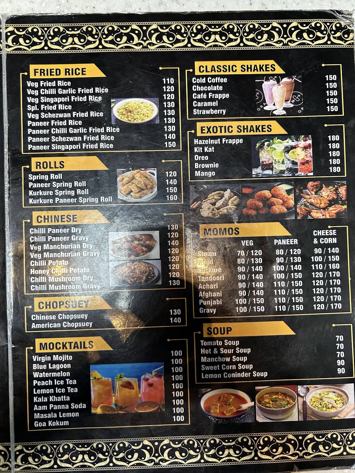 Moonlight Fusion Bites menu