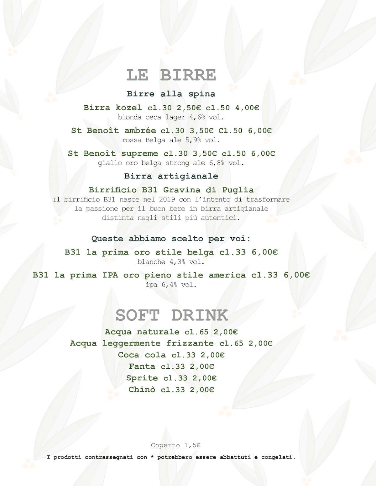 Menu di Moro in Corte Pizzeria Osteria Contemporanea 