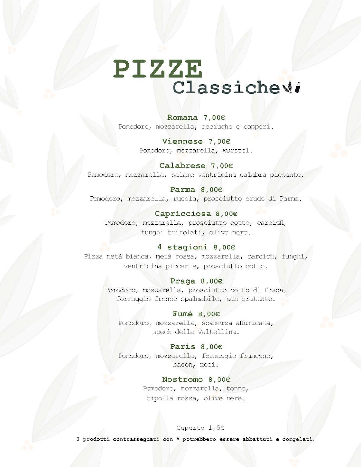 Menu di Moro in Corte Pizzeria Osteria Contemporanea 