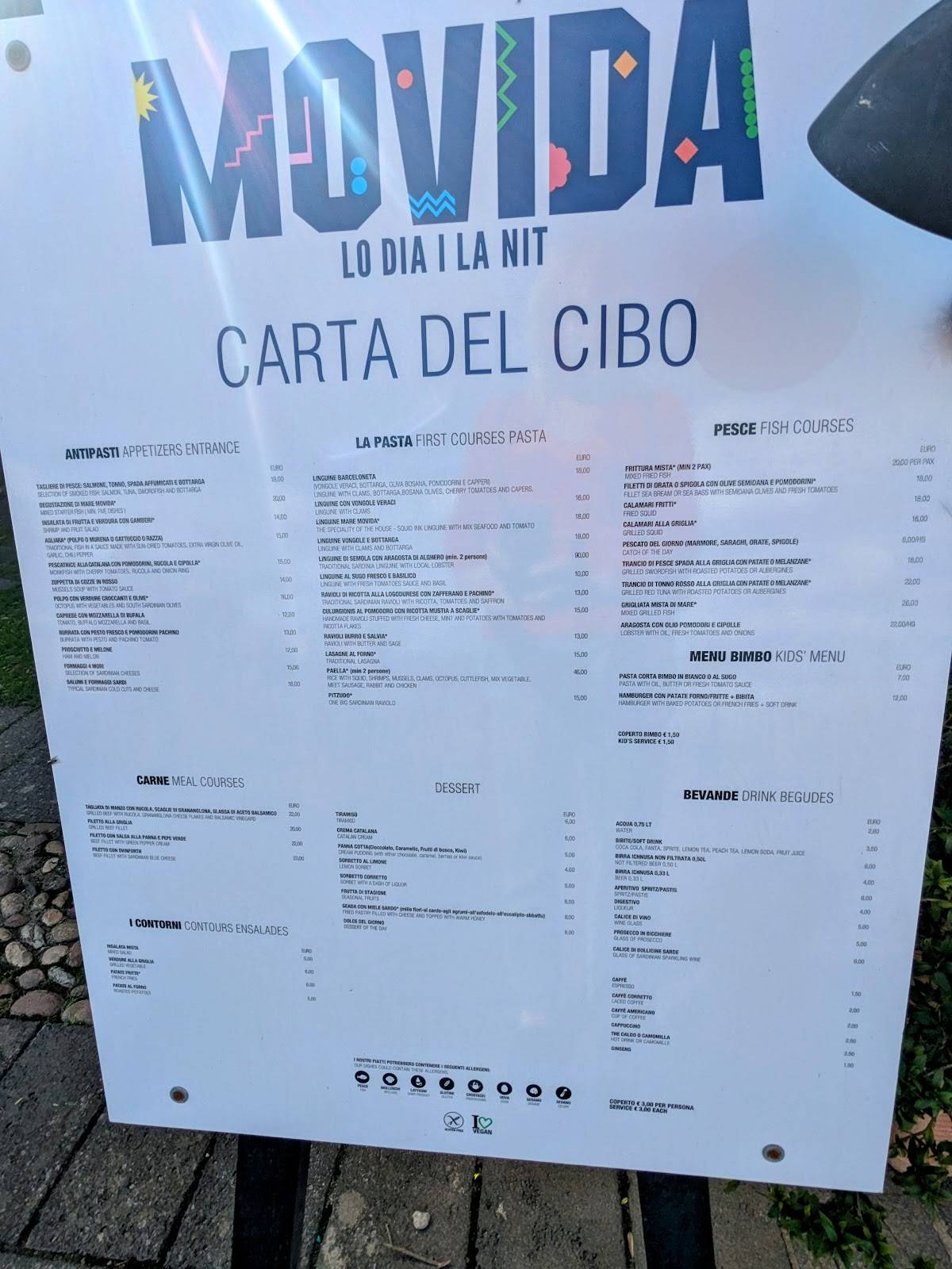 Menu di Movida 