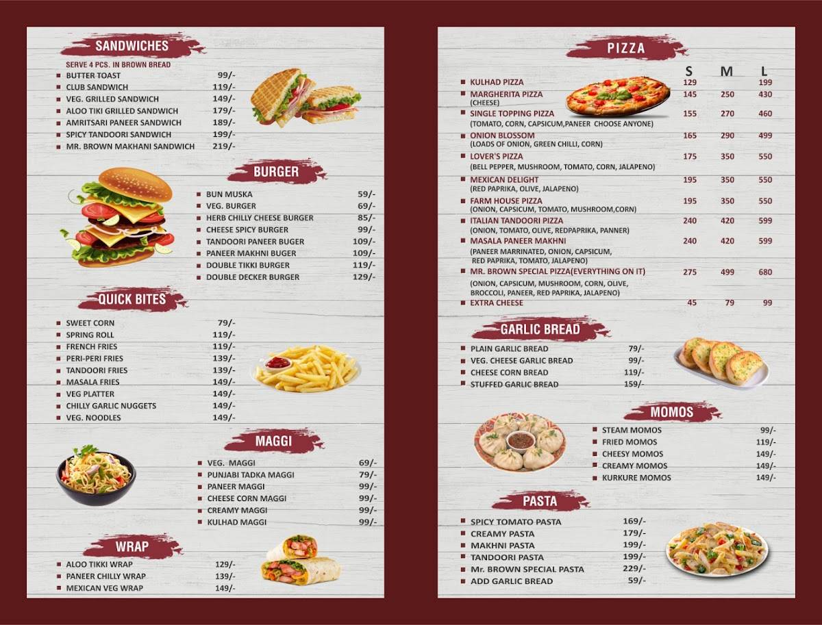 Mr.Brown cafe menu