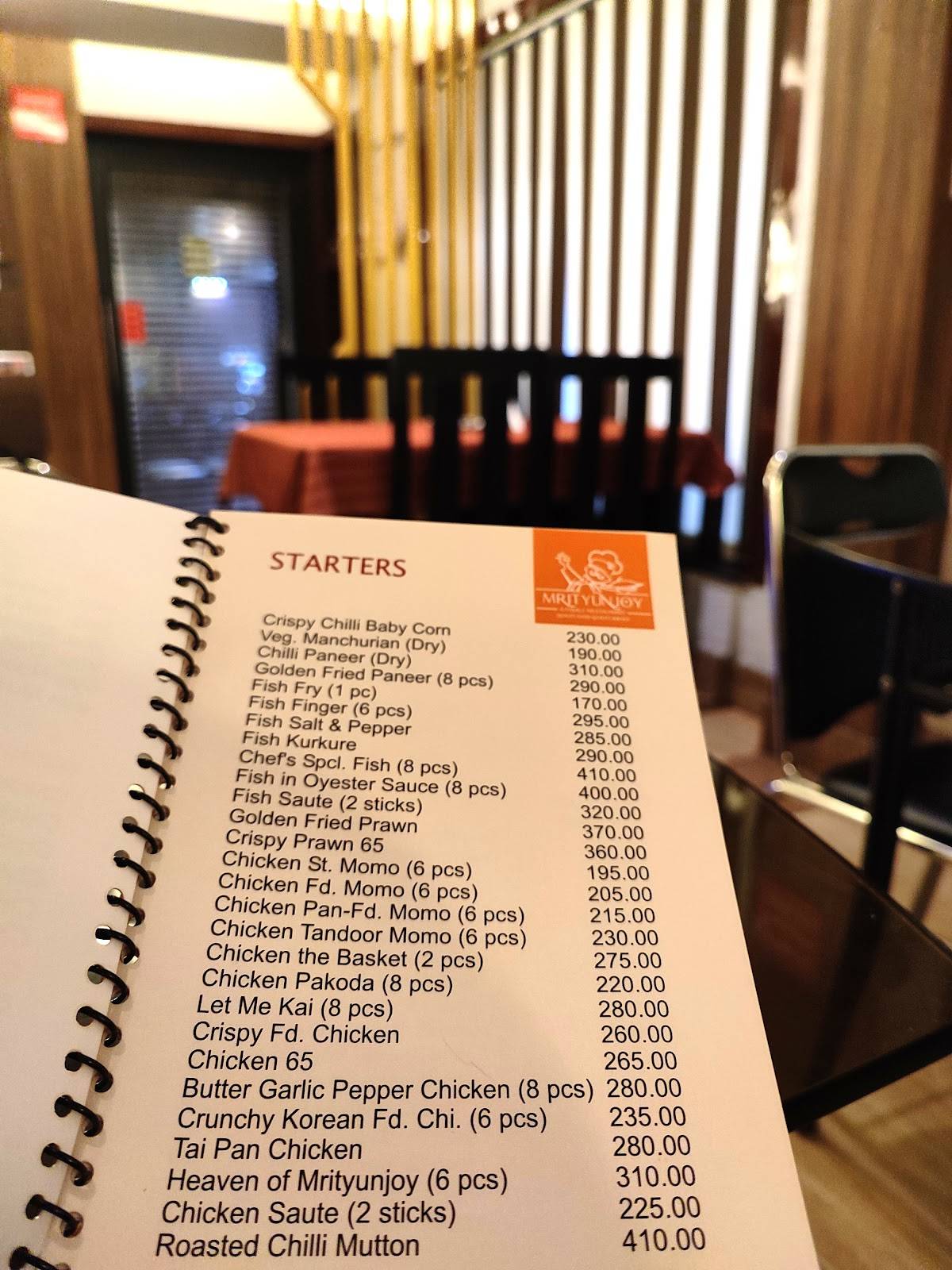 Mrityunjoy Restaurant menu