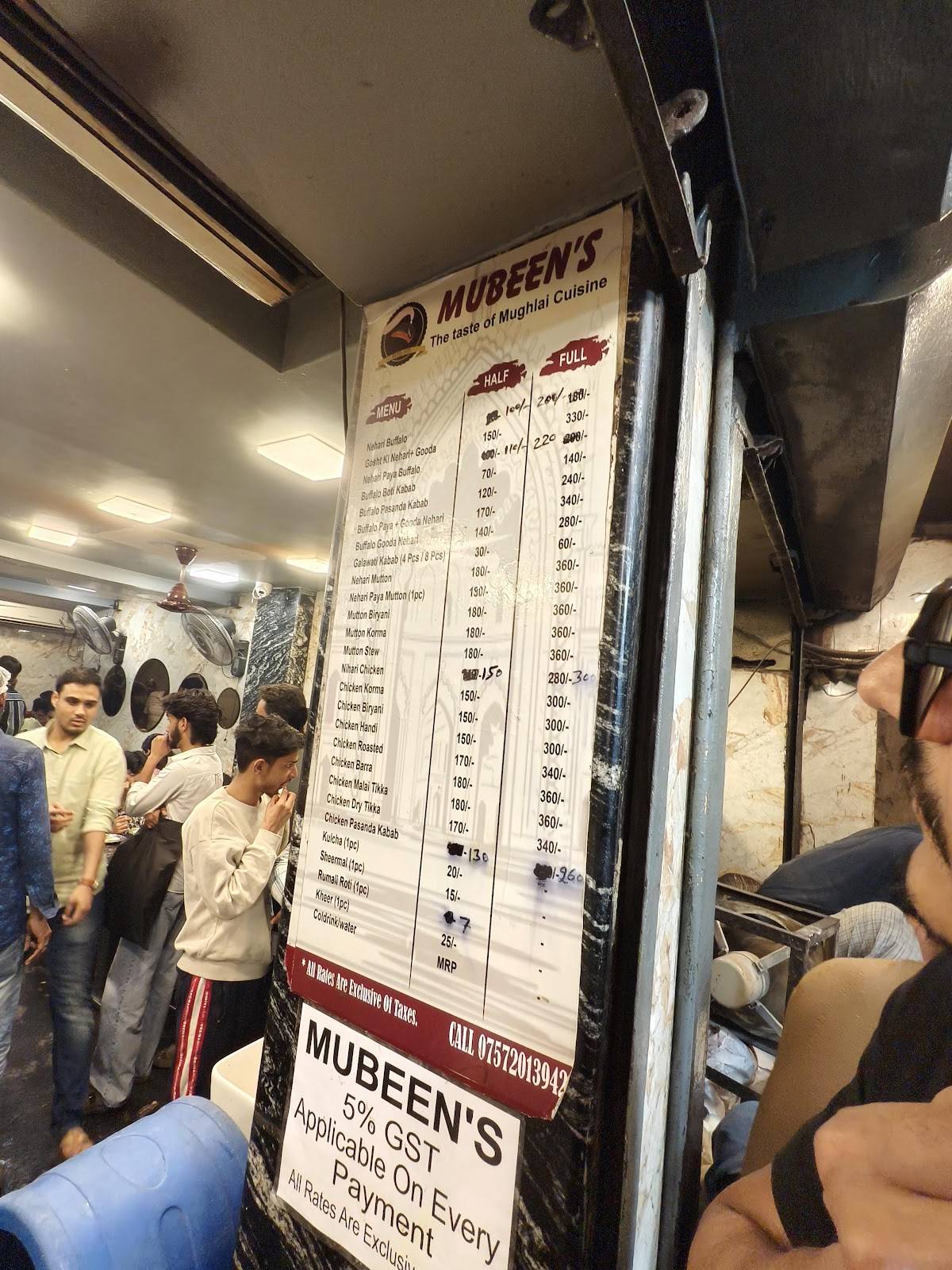 Mubeen's menu