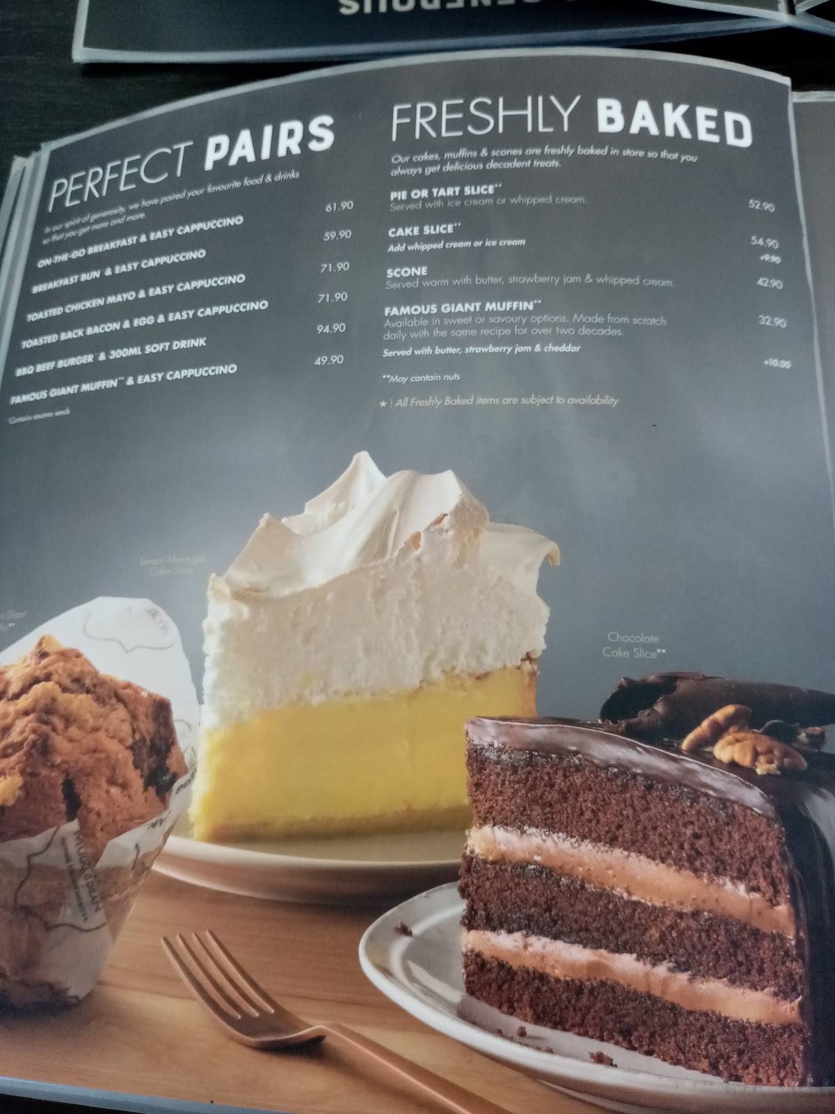 Menu at Mugg & Bean restaurant, Cape Town, Shop F214