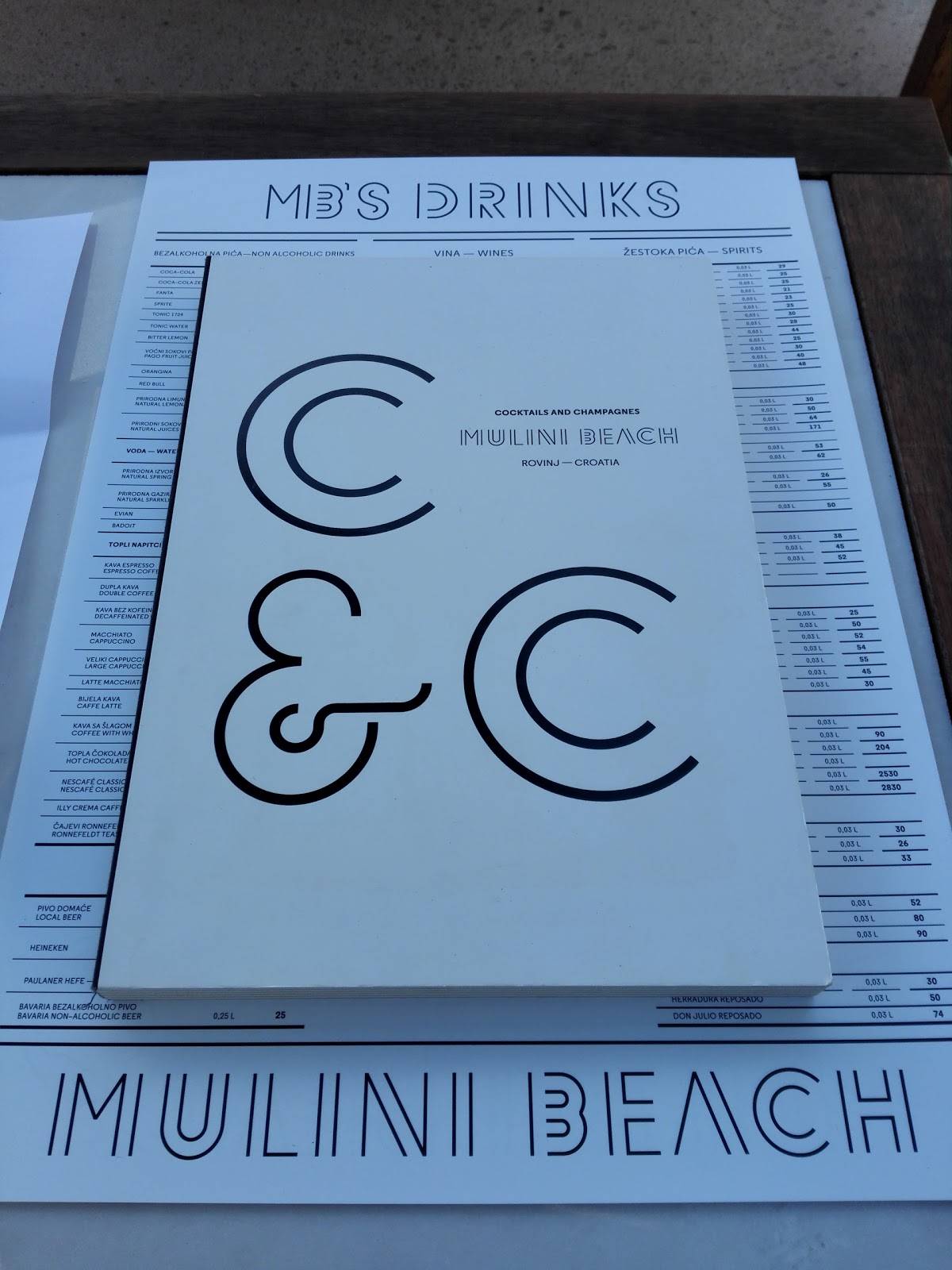 Menu di Mulini Beach Bar 