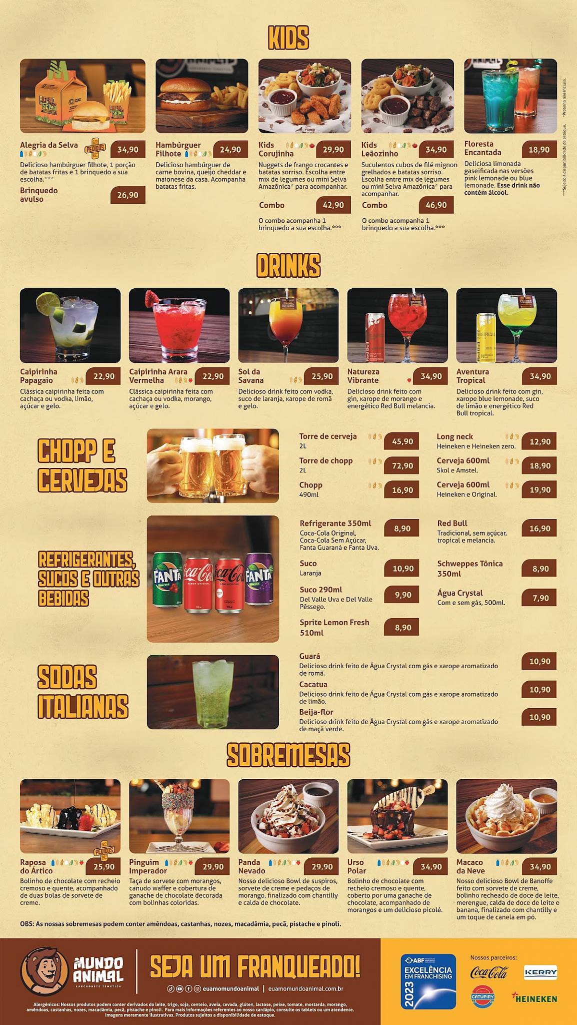 Mundo Animal Lanchonete Temática Santo André cardápio