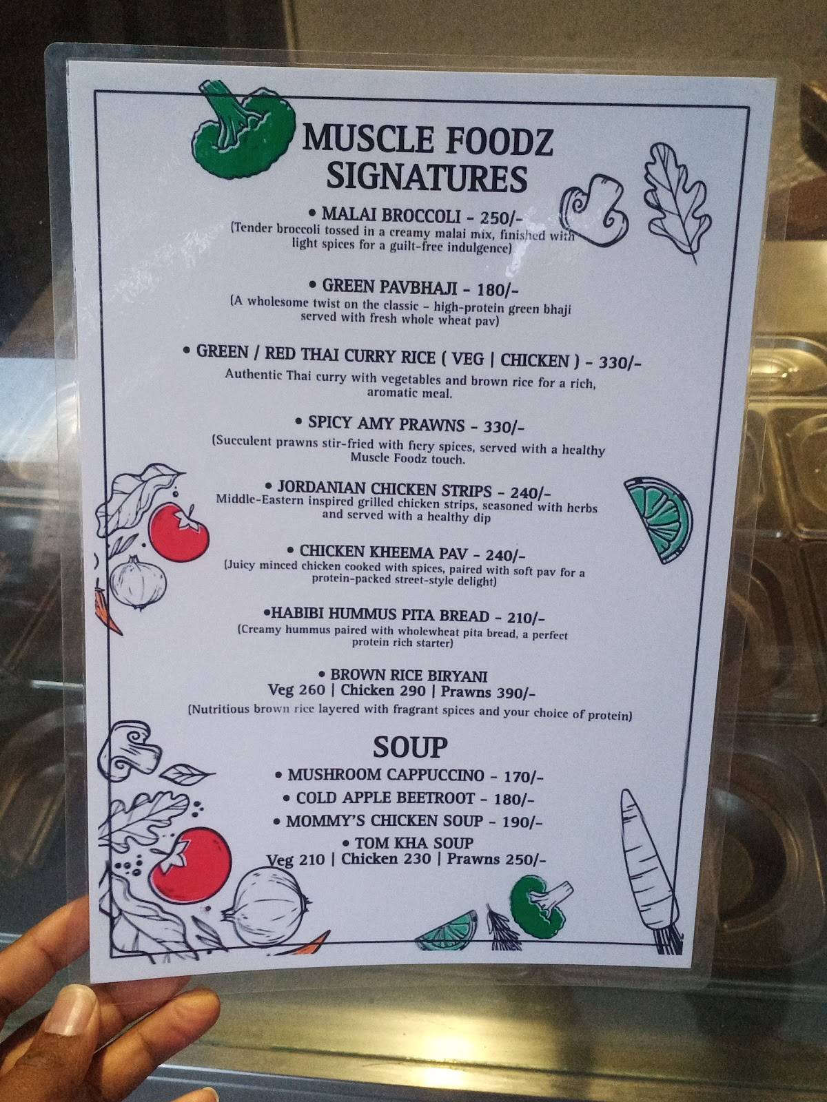Muscle Foodz menu