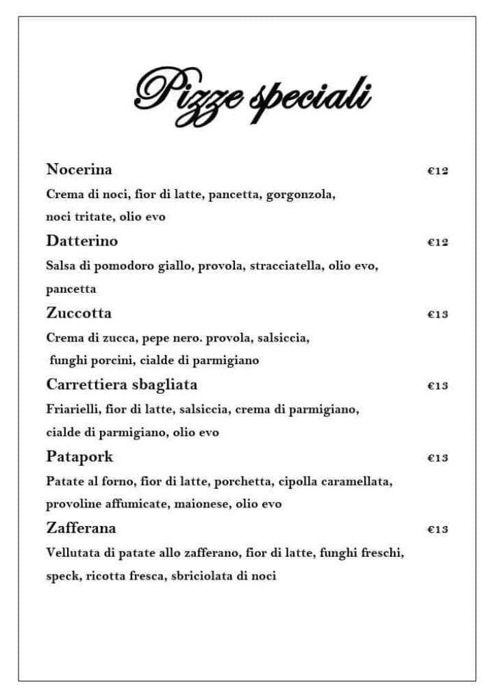 Menu di My Way Pizzeria Ristorante 