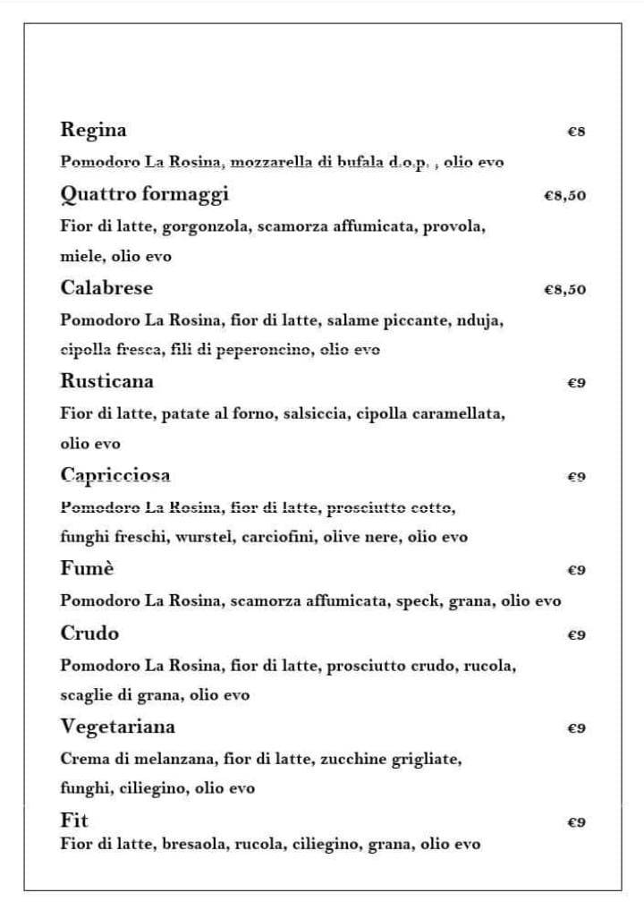 Menu di My Way Pizzeria Ristorante 