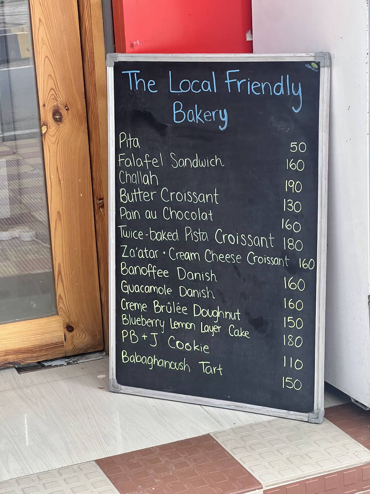 The Local Friendly Bakery menu