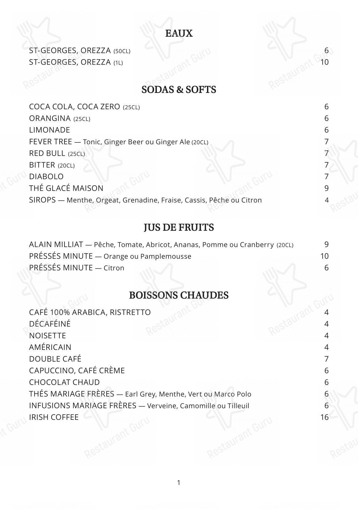 Menu pour NESPO Restaurant - 菜单