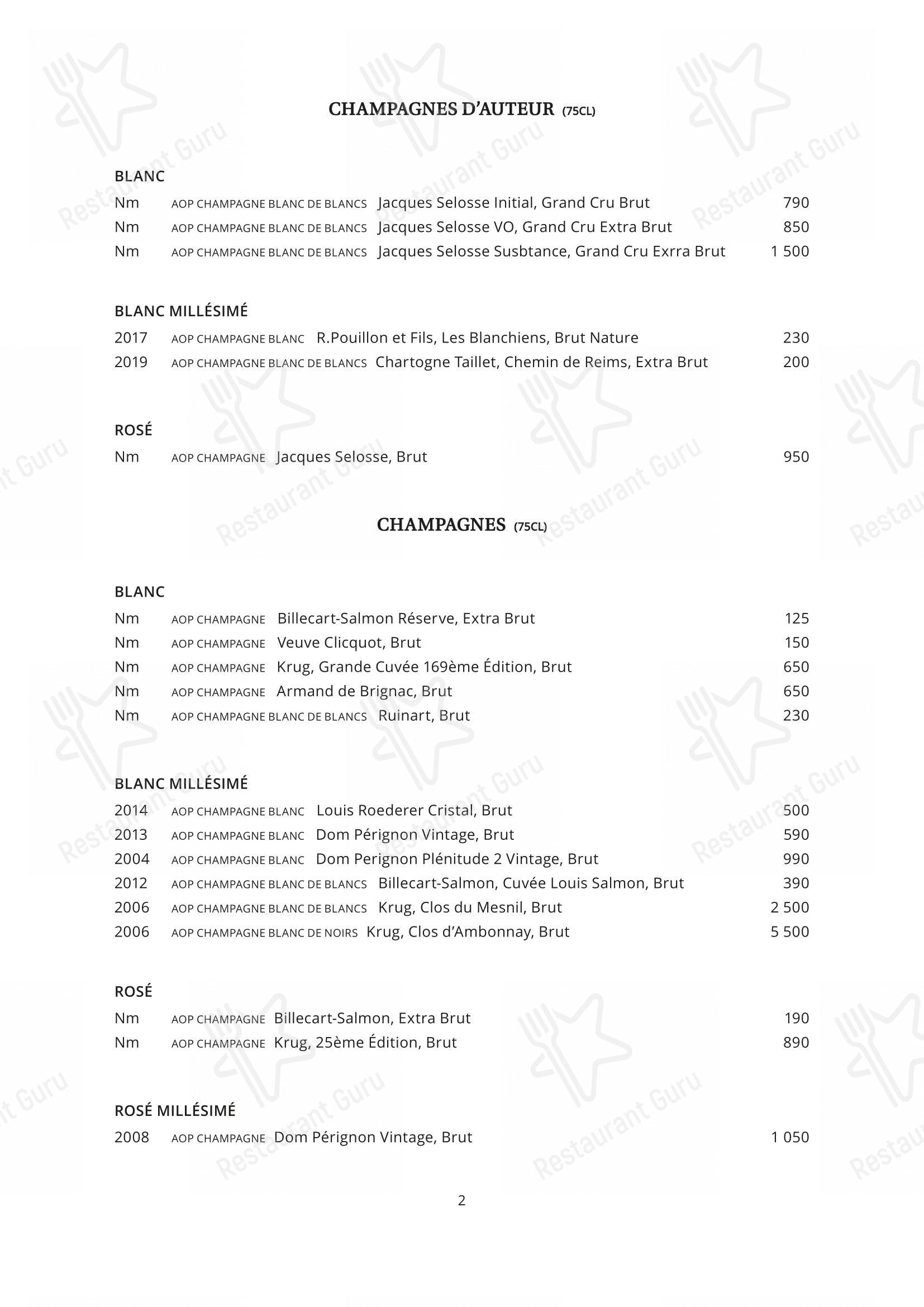 Основное меню pour NESPO Restaurant restaurant